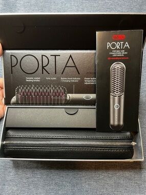TYMO Porta Cordless Hair Straightener Brush, Portable Mini NEW OPENED BOX